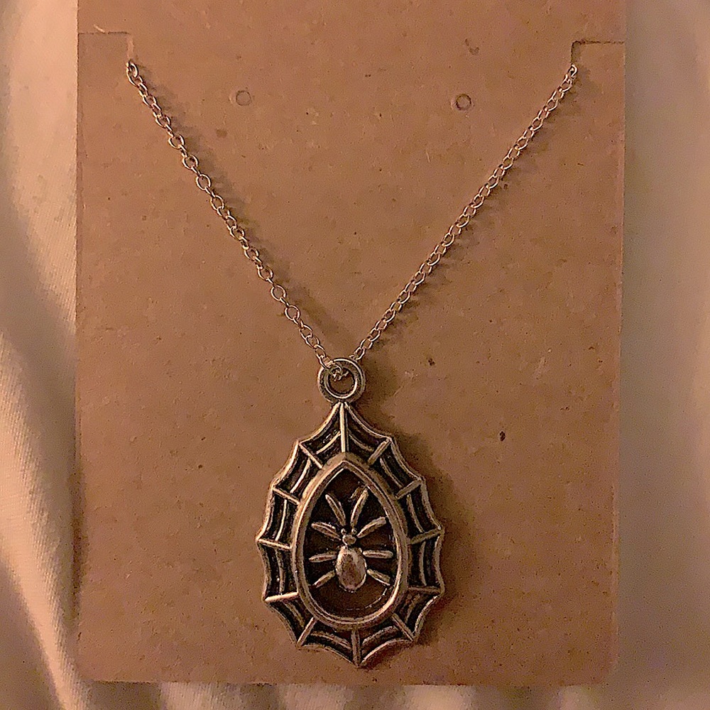 Handmade spider pendant necklace